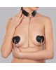 Пестис-сердечка з пензликами та чокером JSY Nipple Sticker RT236114 Black