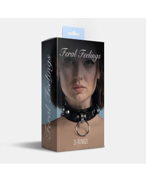 Нашийник для фіксації Feral Feelings - D-Rings Black Нашийник для фіксації Feral Feelings - D-Rings Black