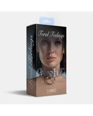 Нашийник для фіксації Feral Feelings - D-Rings Trasparent Нашийник для фіксації Feral Feelings - D-Rings Trasparent