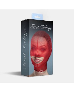 Маска сітка із відкритим ротом Feral Feelings - Hood Mask Red