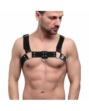 Чоловіча портупея на груди Feral Feelings - Bulldog Harness Black