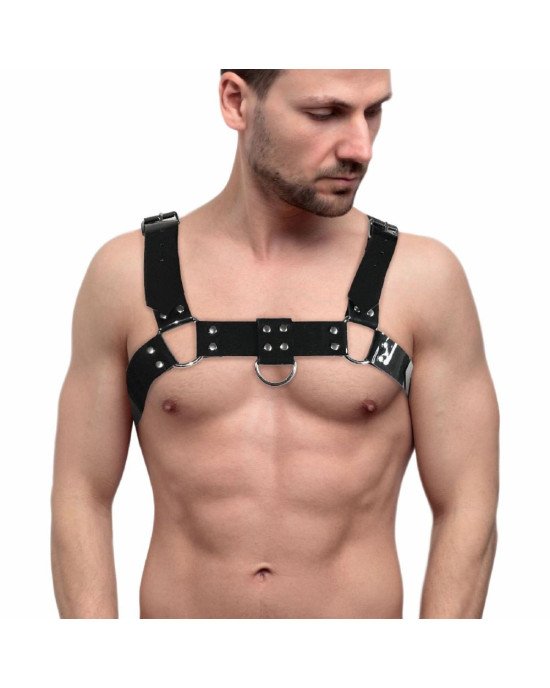 Чоловіча портупея на груди Feral Feelings - Bulldog Harness Black Чоловіча портупея на груди Feral Feelings - Bulldog Harness Black