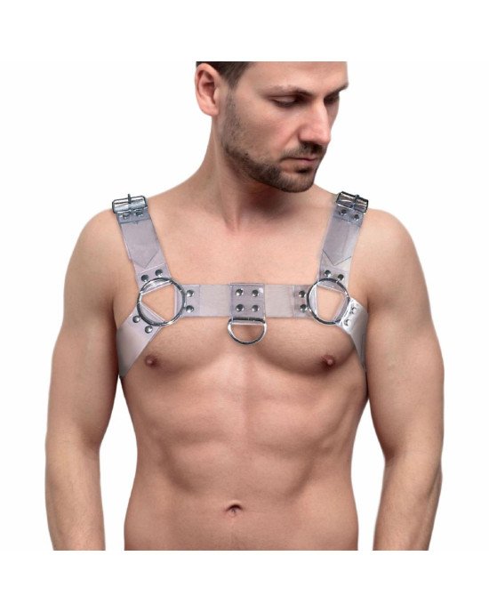 Чоловіча портупея на груди Feral Feelings - Bulldog Harness Trasparent Чоловіча портупея на груди Feral Feelings - Bulldog Harness Trasparent