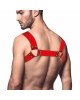 Чоловіча портупея на груди Feral Feelings - Bulldog Harness Red Trasparent Чоловіча портупея на груди Feral Feelings - Bulldog Harness Red Trasparent