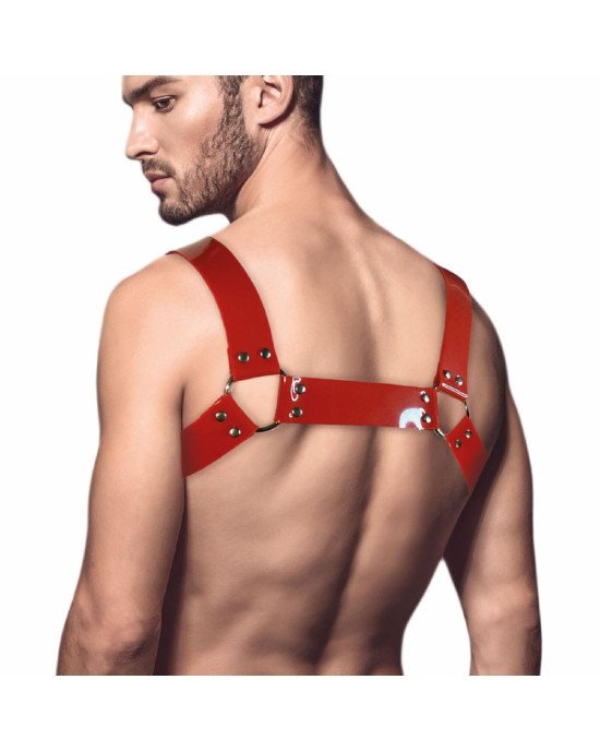 Чоловіча портупея на груди Feral Feelings - Bulldog Harness Red Чоловіча портупея на груди Feral Feelings - Bulldog Harness Red