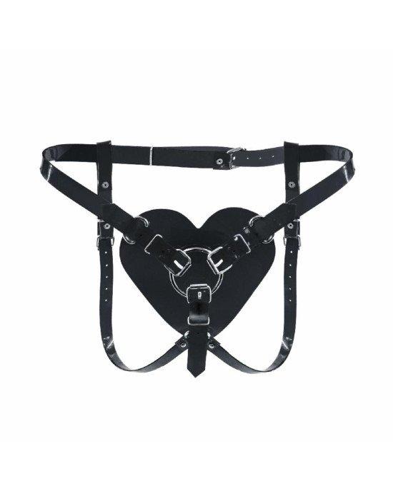 Трусики Серце для страпону Feral Feelings - Hearts Strap-on Belt Black Трусики Серце для страпону Feral Feelings - Hearts Strap-on Belt Black