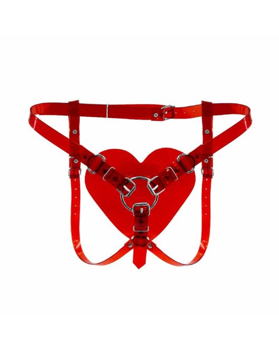 Трусики Серце для страпону Feral Feelings - Hearts Strap-on Belt Red Trasparent Трусики Серце для страпону Feral Feelings - Hearts Strap-on Belt Red Trasparent