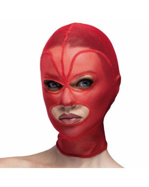 Маска серце сітка з відкритим ротом та очима Feral Feelings - Hearts Mask Red/Red