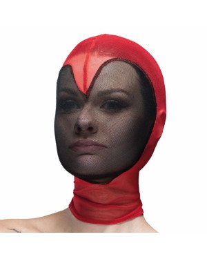 Маска серце сітка із повністю закритим обличчям Feral Feelings - Hearts Mask Red/Black