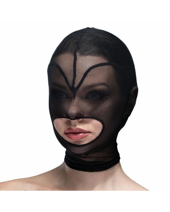 Маска серце сітка з відкритим ротом Feral Feelings - Hearts Mask Black/Black Маска серце сітка з відкритим ротом Feral Feelings - Hearts Mask Black/Black
