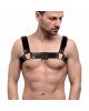 Чоловіча портупея на груди з натуральної шкіри Feral Feelings - Bulldog Harness Black