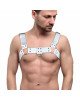 Чоловіча портупея на груди з натуральної шкіри Feral Feelings - Bulldog Harness White Чоловіча портупея на груди з натуральної шкіри Feral Feelings - Bulldog Harness White