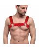 Чоловіча портупея на груди з натуральної шкіри Feral Feelings - Bulldog Harness Red