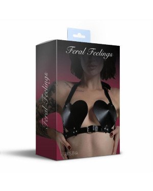 Ліф Серце з натуральної шкіри Feral Feelings - Hearts Bra Black Ліф Серце з натуральної шкіри Feral Feelings - Hearts Bra Black