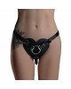 Трусики Серце для страпону з натуральної шкіри Feral Feelings - Hearts Strap-on Belt Black
