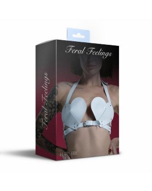 Ліф Серце з натуральної шкіри Feral Feelings - Hearts Bra White Ліф Серце з натуральної шкіри Feral Feelings - Hearts Bra White