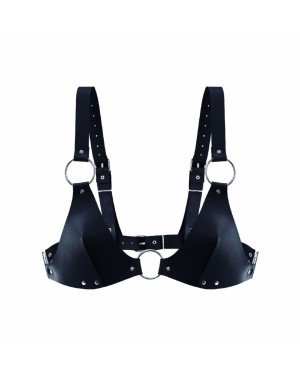 Ліф з натуральної шкіри Feral Feelings - Bikini Top Black