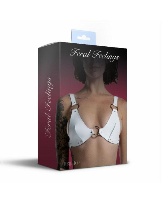 Ліф з натуральної шкіри Feral Feelings - Bikini Top White Ліф з натуральної шкіри Feral Feelings - Bikini Top White