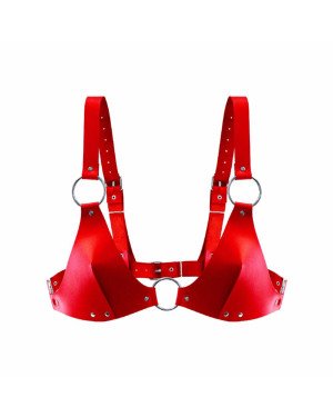 Ліф з натуральної шкіри Feral Feelings - Bikini Top Red