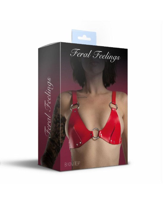 Ліф з натуральної шкіри Feral Feelings - Bikini Top Red Ліф з натуральної шкіри Feral Feelings - Bikini Top Red