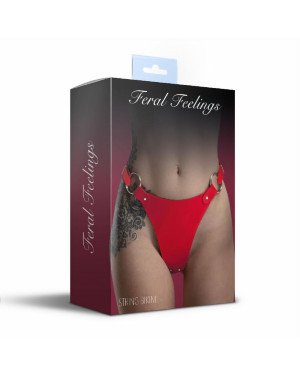 Трусики з натуральної шкіри Feral Feelings - String Bikini Red