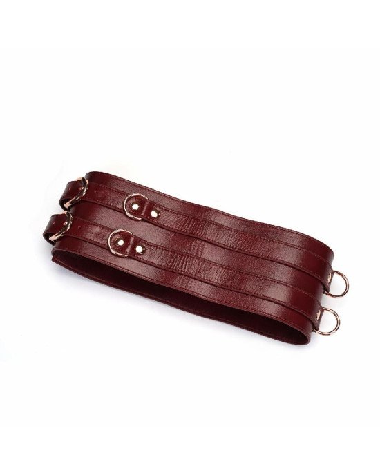 Шкіряний пояс для бондажу Liebe Seele Wine Red Waist Cuff S Size