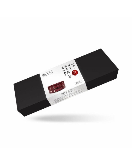 Шкіряний пояс для бондажу Liebe Seele Wine Red Waist Cuff S Size