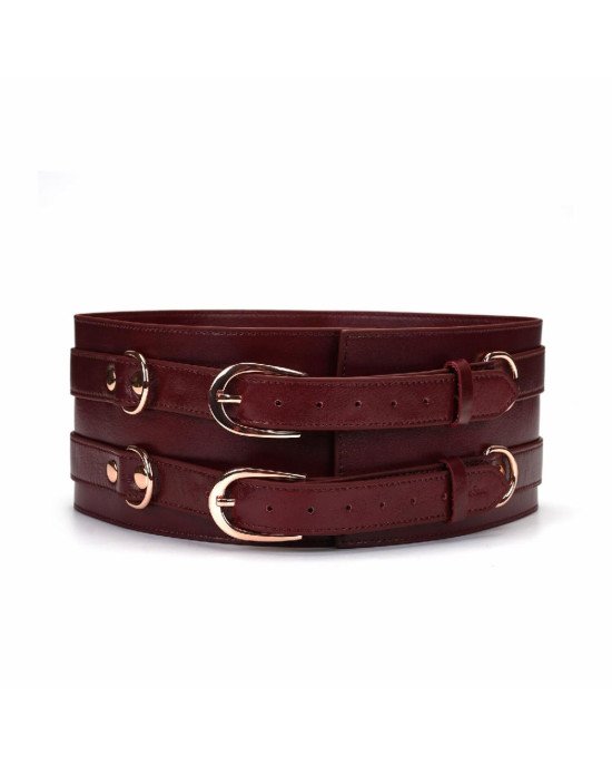 Шкіряний пояс для бондажу Liebe Seele Wine Red Waist Cuff S Size