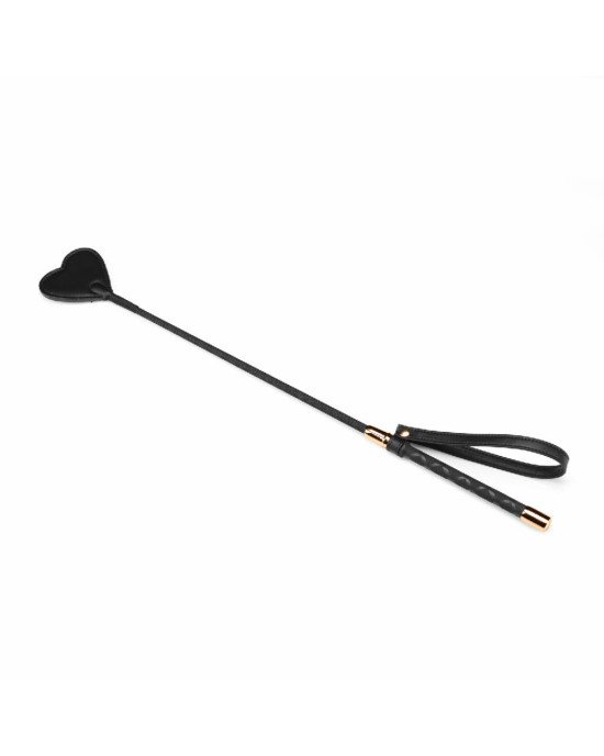 Шльопалка-сердечко Liebe Seele Black Organosilicon Riding Crop, екошкіра Шльопалка-сердечко Liebe Seele Black Organosilicon Riding Crop, екошкіра