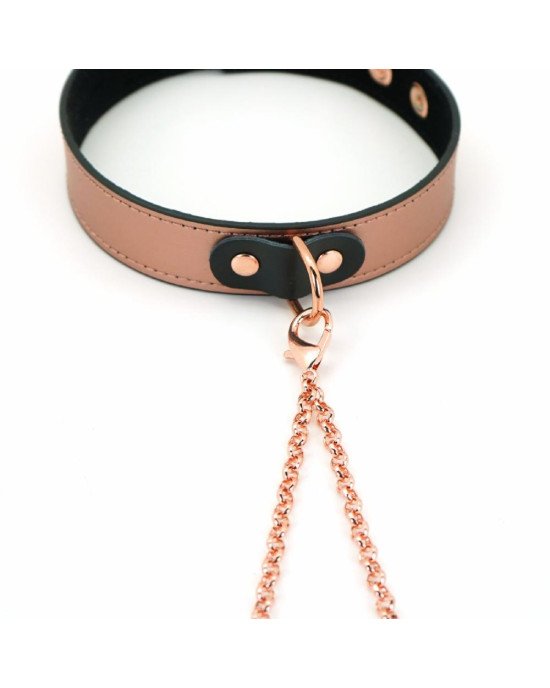 Нашийник із затискачами для сосків Liebe Seele Rose Gold Memory Collar with Nipple Clamps Нашийник із затискачами для сосків Liebe Seele Rose Gold Memory Collar with Nipple Clamps
