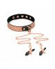 Нашийник із затискачами для сосків Liebe Seele Rose Gold Memory Collar with Nipple Clamps Нашийник із затискачами для сосків Liebe Seele Rose Gold Memory Collar with Nipple Clamps