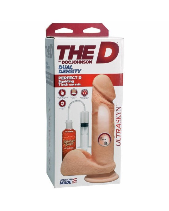 Фалоімітатор, що кінчає Doc Johnson The D ULTRASKYN Perfect D Squirting - 7 Inch