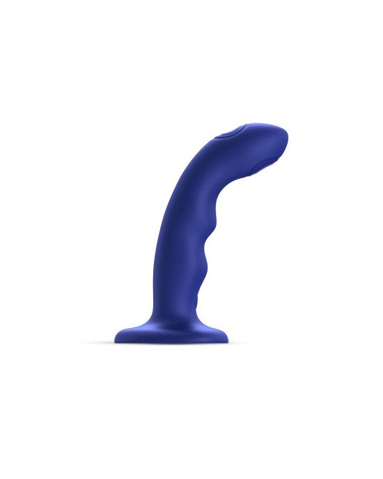 Насадка для страпона з подвійною точковою пульсацією Strap-On-Me TAPPING DILDO WAVE - NIGHT BLUE Насадка для страпона з подвійною точковою пульсацією Strap-On-Me TAPPING DILDO WAVE - NIGHT BLUE