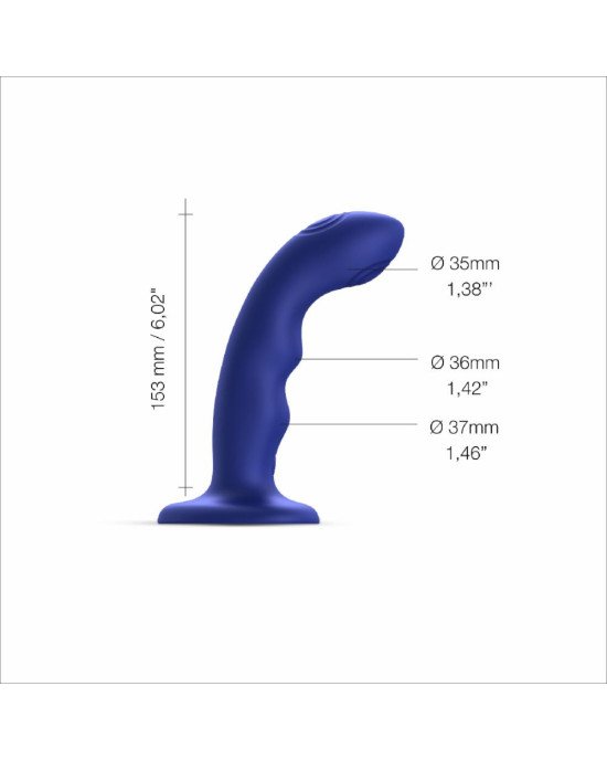 Насадка для страпона з подвійною точковою пульсацією Strap-On-Me TAPPING DILDO WAVE - NIGHT BLUE Насадка для страпона з подвійною точковою пульсацією Strap-On-Me TAPPING DILDO WAVE - NIGHT BLUE
