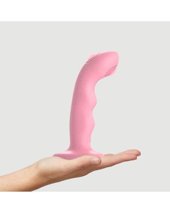 Насадка для страпону з подвійною точковою пульсацією Strap-On-Me TAPPING DILDO WAVE - CORAL PINK