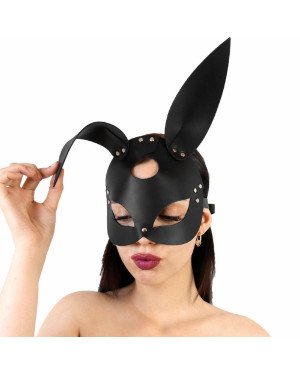 Шкіряна маска Зайчика Art of Sex - Bunny mask, колір Чорний