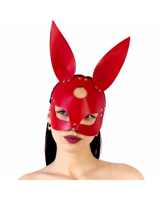 Шкіряна маска Зайчика Art of Sex - Bunny mask, колір Червоний Шкіряна маска Зайчика Art of Sex - Bunny mask, колір Червоний
