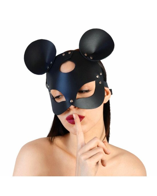Шкіряна маска зайчика Art of Sex - Mouse Mask, колір Чорний Шкіряна маска зайчика Art of Sex - Mouse Mask, колір Чорний