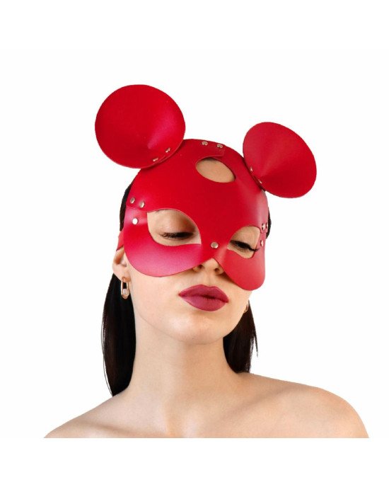 Шкіряна маска зайчика Art of Sex - Mouse Mask, колір Червоний Шкіряна маска зайчика Art of Sex - Mouse Mask, колір Червоний