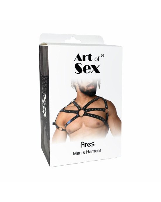 Чоловіча портупея Art of Sex - Ares, натуральна шкіра, колір Чорний, розмір L-2XL