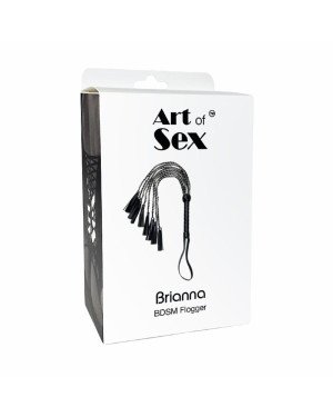 Ажурний батіг з еко шкіри Art of Sex - Brianna, колір Чорний