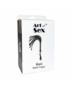 Ажурний батіг кішка з Еко шкіри Art of Sex - Kani, колір Чорний