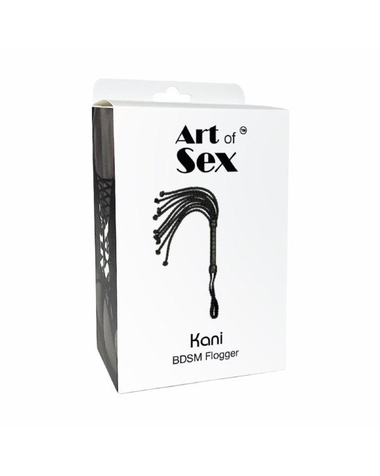 Ажурний батіг кішка з Еко шкіри Art of Sex - Kani, колір Чорний