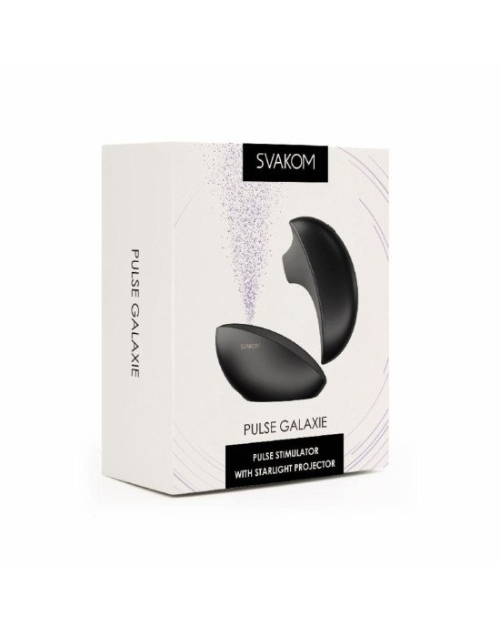Вакуумний кліторальний стимулятор Svakom Pulse Galaxie Midnight Black, нічник-проектор зоряного неба