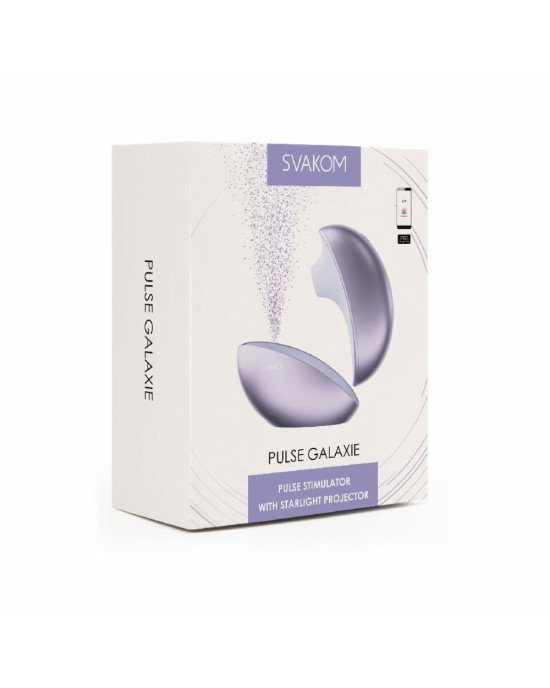Вакуумний кліторальний стимулятор Svakom Pulse Galaxie Metal Lilac, нічник-проектор зоряного неба