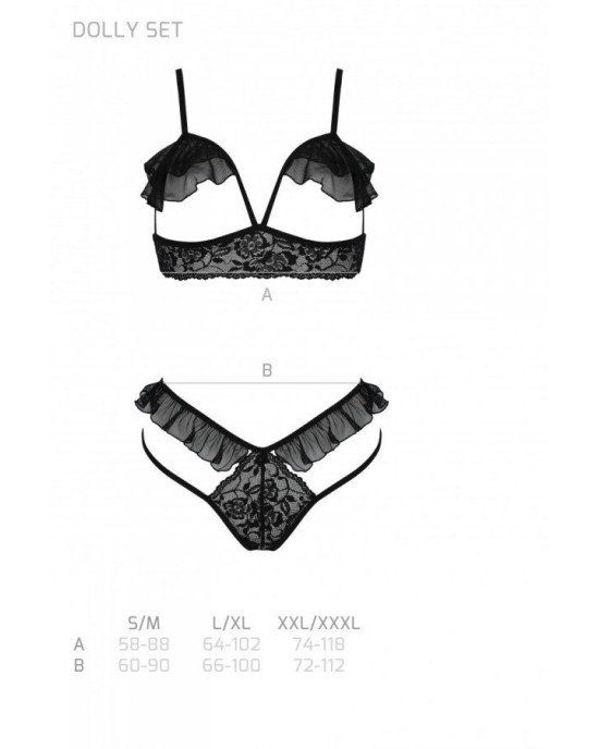 Комплект DOLLY SET WITH OPEN BRA black L/XL Passion Комплект DOLLY SET WITH OPEN BRA black L/XL Passion