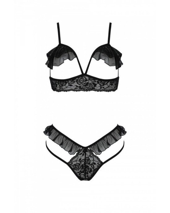 Комплект DOLLY SET WITH OPEN BRA black XXL/XXXL Passion Комплект DOLLY SET WITH OPEN BRA black XXL/XXXL Passion