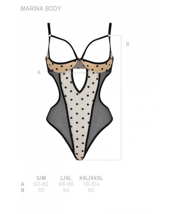 Боді MARINA BODY beige S/M - Passion Боді MARINA BODY beige S/M - Passion