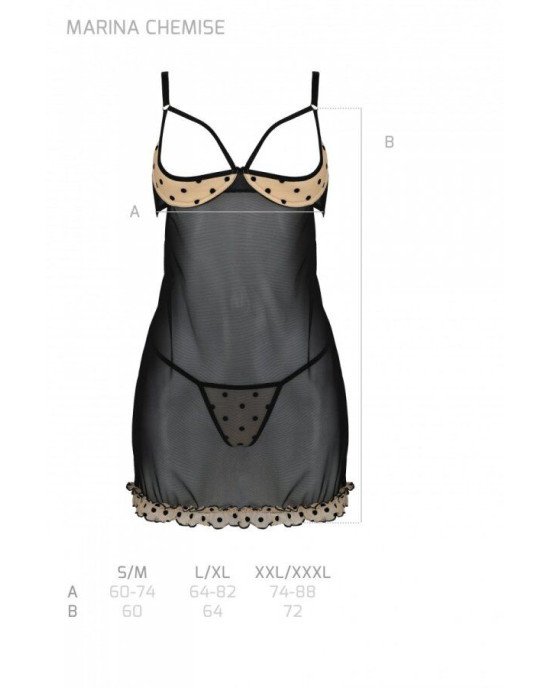Пеньюар MARINA CHEMISE beige L/XL - Passion Пеньюар MARINA CHEMISE beige L/XL - Passion