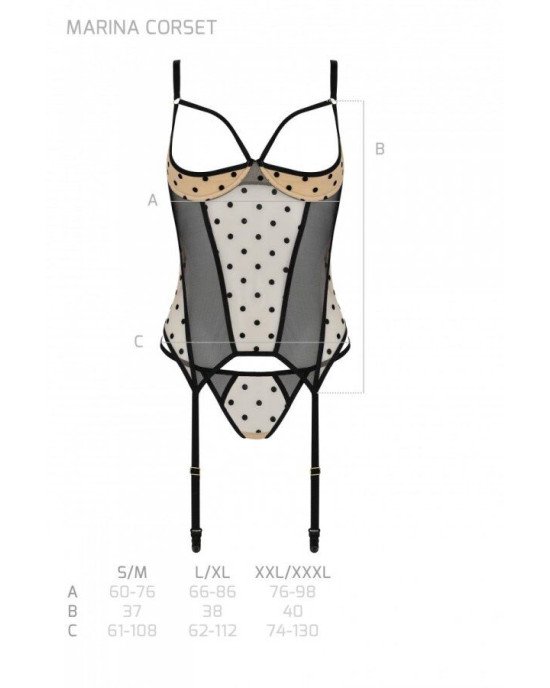 Корсет MARINA CORSET beige S/M - Passion